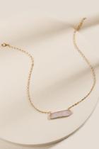 Francesca's Katherine Semi-precious Stone Pendant Necklace - Pale Pink