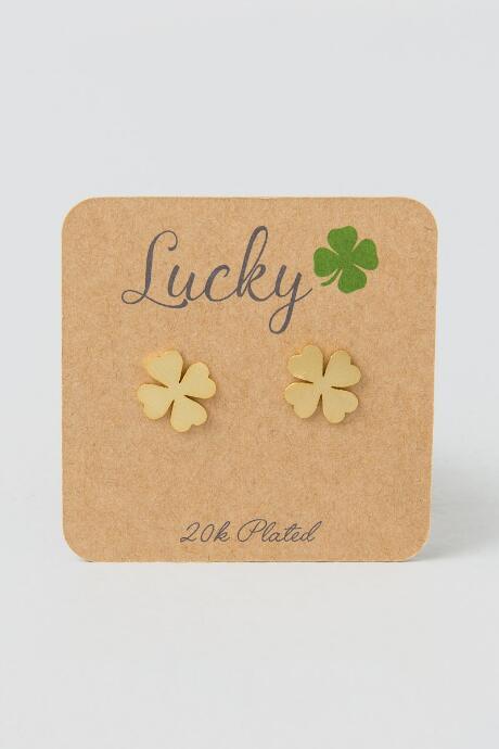 Francesca's Mariah Gold Shamrock Stud - Gold