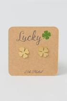 Francesca's Mariah Gold Shamrock Stud - Gold