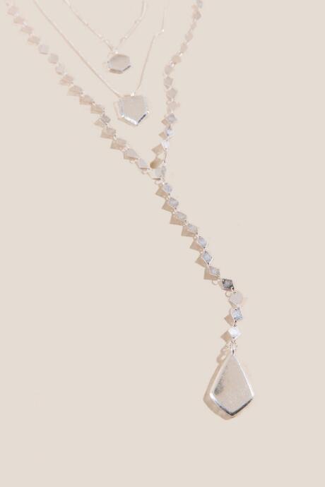 Francesca's Ophelia Layered Diamond Chain Necklace - Silver