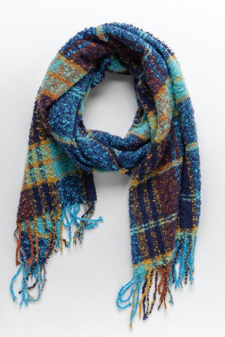 Francesca's Gina Plaid Scarf - Mint