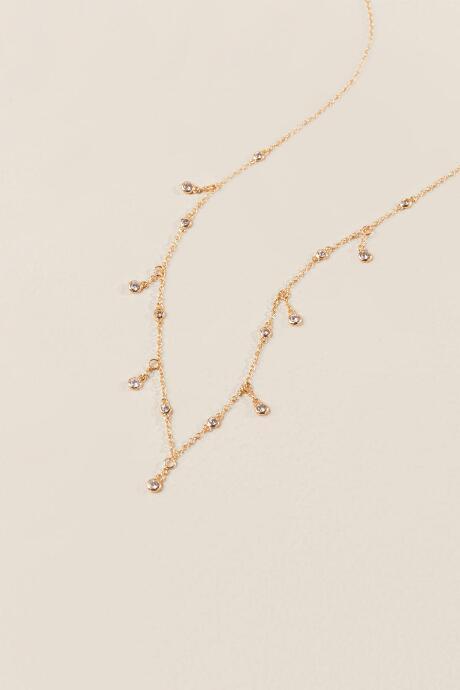 Francesca's Cordelia Delicate Cubic Zirconia Necklace - Gold