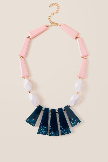 Francesca's Jordan Resin Statement Necklace - Multi