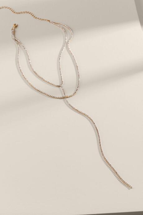 Francesca's Jinger Crystal Layered Y Necklace - Crystal