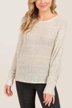 Francesca's Skyler Textured Dolman Sweater - Ivory