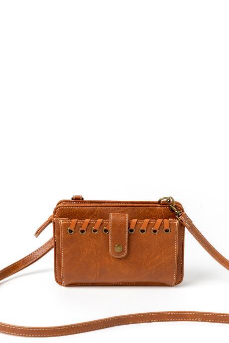 Francesca's Wendy Whipstitch Wallet - Cognac