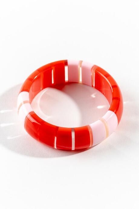 Francesca's Sia Striped Resin Bangle - Multi