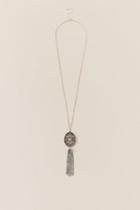 Francesca's Coleen Tassel Pendant Necklace - Silver