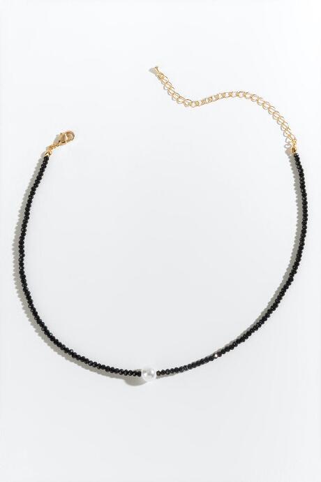 Francesca's Gabriella Pearl Beaded Choker - Black