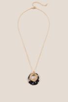 Francesca's Diane Double Open Circle Necklace - Black