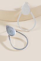 Francesca's Kacey Worn Metal Teardrop Earrings - Silver