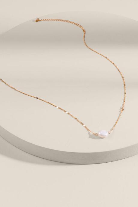 Francesca's Laney Pearl Center Delicate Necklace - Pearl