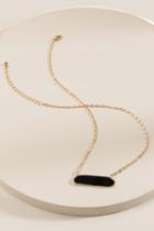 Francesca's Katherine Semi-precious Stone Pendant Necklace - Black