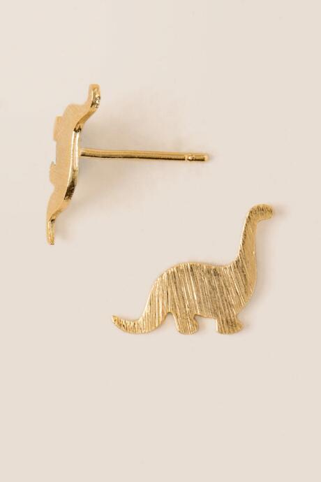 Francesca's Brontosaurus Brushed Stud Earring - Gold