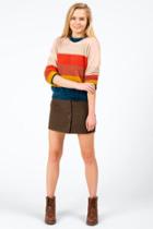 Francesca's Jaice Bold Stripe Sweater - Berry