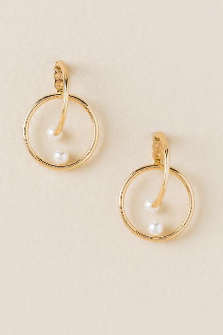 Francesca's Audra Circle Drop Earring - Gold