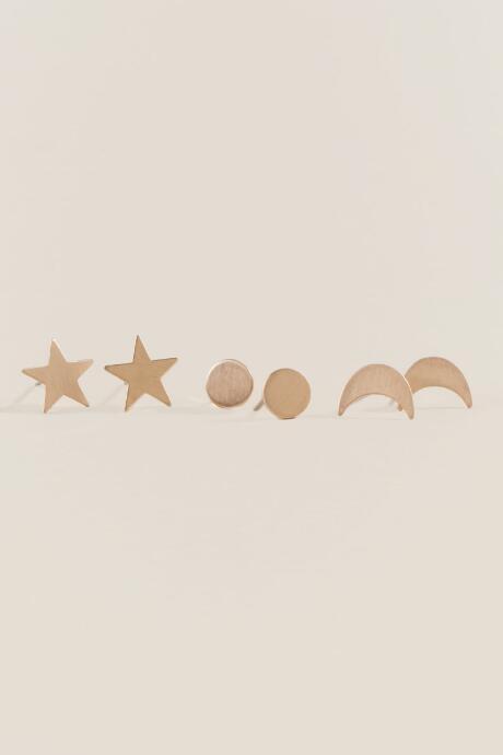 Francesca's Shay Moon And Star Stud Set - Gold
