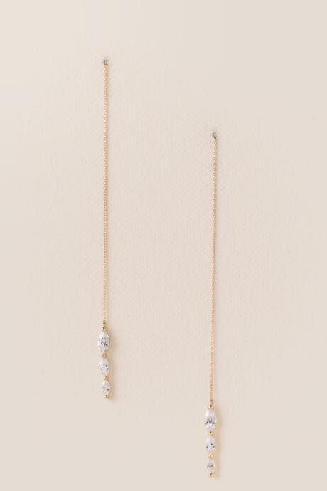 Francesca's Ariana Tiny Cubic Zirconia Drop Earring - Crystal
