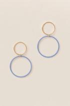 Francesca's Aimee Double Hoop Earrings - Blue