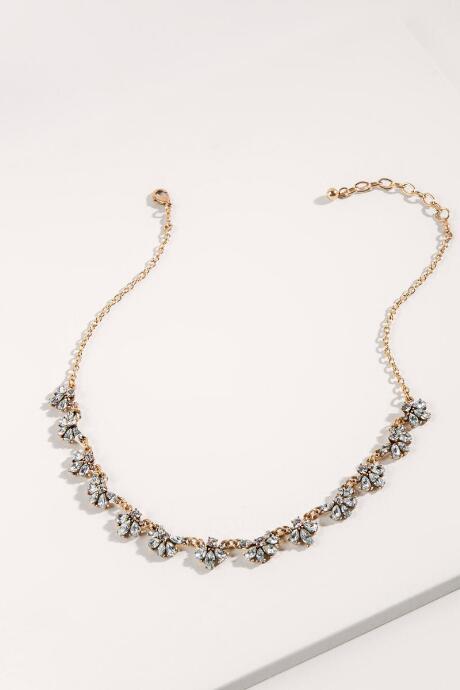 Francesca's Nicey Facet Cluster Necklace - Clear
