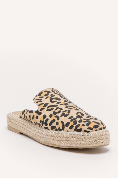Francesca's Noelle Leopard Woven Slide - Brown