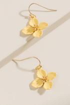 Francesca's Camila Linear Flower Drop Earrings - Yellow