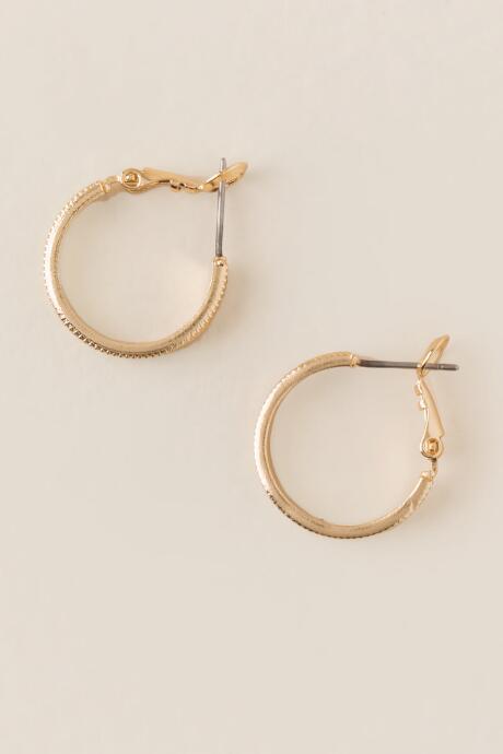 Francescas Laney Textured Gold Hoops - Gold