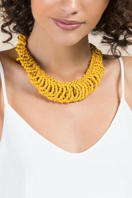 Francesca's Marina Statement Necklace In Marigold - Marigold