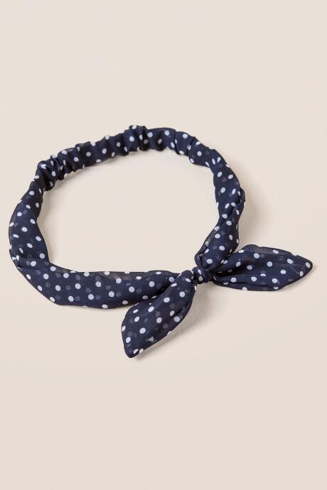 Francesca's Goldie Polka Dot Headwrap In Navy - Navy