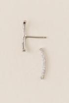 Francesca's Marilyn Cubic Zirconia Crawler Stud Earring - Silver