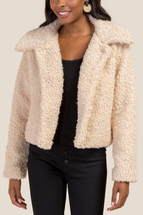 Francesca's Rachel Cropped Jacket - Ivory