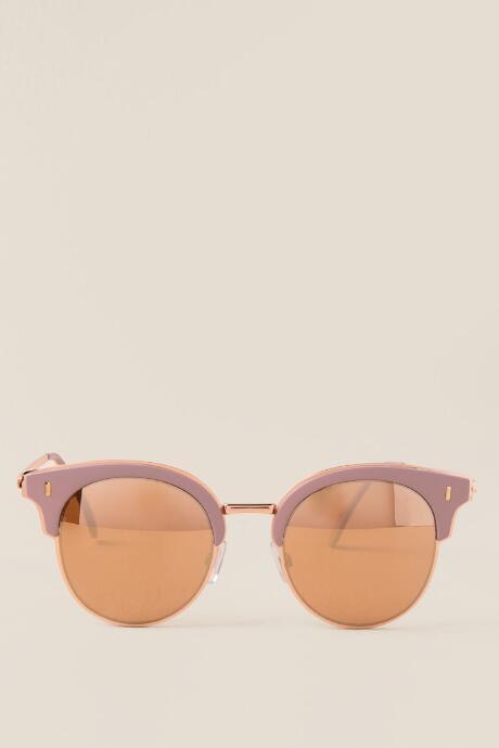 Francescas Amie Blush Round Sunglasses - Blush
