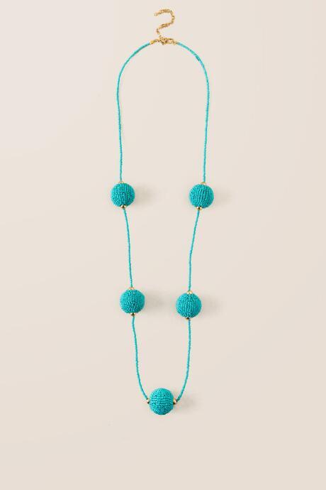 Francesca's Courtney Beaded Necklace In Turquoise - Turquoise