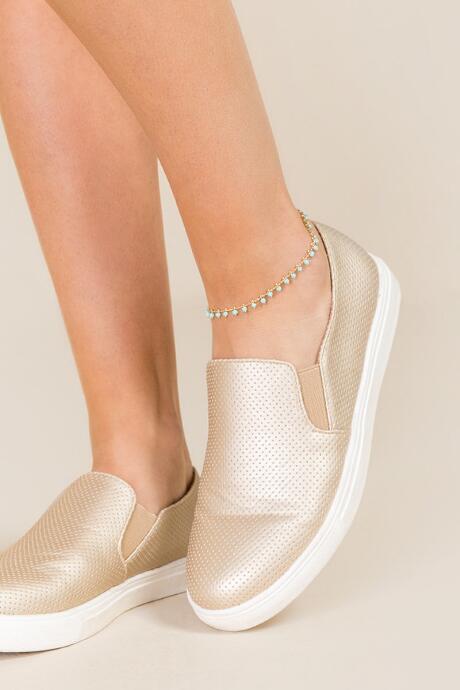 Francesca's Caicos Beaded Anklet In Mint - Mint