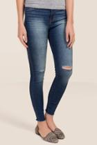 Harper Aspen High Waist Frayed Hem Jeans - Dark