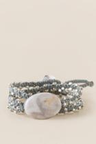 Francesca's Caterina Stone Bead Wrap Bracelet - Gray