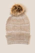 Francesca's Amber Stud Pom Beanie - Heather Oat