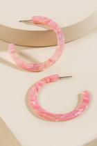 Francesca's Daisy Marbled Resin Hoops - Pink