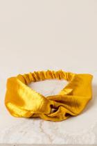 Francesca's Allie Satin Knot Headwrap - Marigold