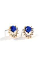 Francesca's Sloane Crystal Border Studs - Navy