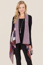 Francesca's Corin Striped Vest - Purple