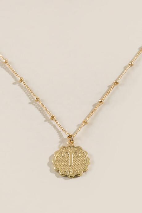 Francesca Inchess Aries Gold Coin Pendant - Gold