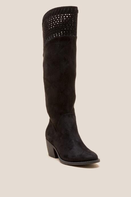 Francesca Inchess Brenda Laser Cut Hi Shaft Boot - Black