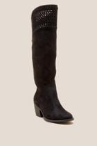 Francesca Inchess Brenda Laser Cut Hi Shaft Boot - Black