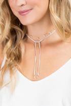 Francesca's Madeline Pearl And Suede Wrap Choker - Ivory