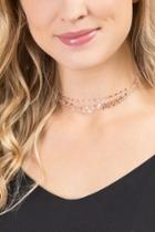 Francesca's Lily Layered Chain Choker - Rose/gold