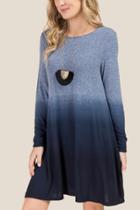 Alya Kyra Ombre Hacci Knit Dress - Oxford Blue