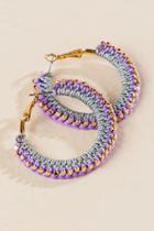 Francesca's Azalia Woven Hoop Earrings - Lavender