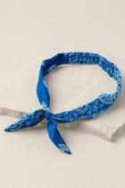 Francesca Inchess Lisa Bandana Print Bow Headwrap In Blue - Blue