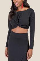 Francesca's Luna Knot Front Crop - Black